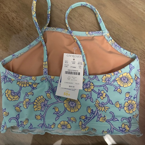 CrewCuts Two Piece Bathing Suit Size Children 4/5. Pretty flower pattern, NWT - Picture 6 of 11